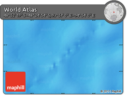 Physical Map of the Area around 48° 38' 36" S, 94° 25' 30" E