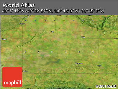 Satellite Map of the Area around 49° 19' 21" N, 100° 13' 29" W