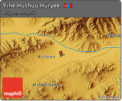 Physical 3D Map of Yihe Hushuu Hüryee