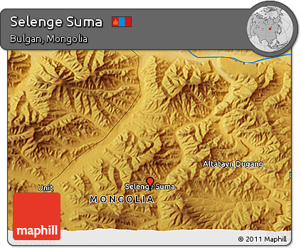 Physical 3D Map of Selenge Suma