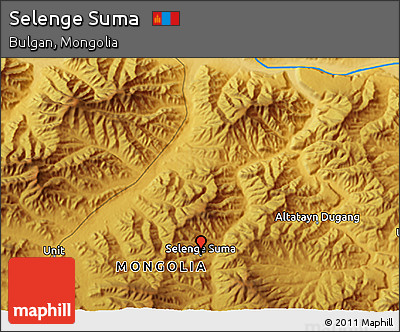 Physical 3D Map of Selenge Suma