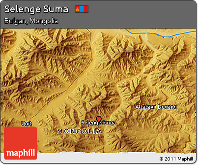 Physical 3D Map of Selenge Suma