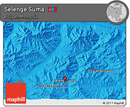 Political 3D Map of Selenge Suma