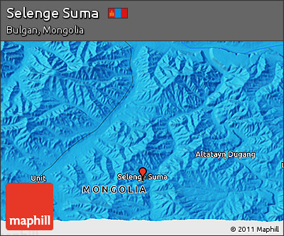 Political 3D Map of Selenge Suma
