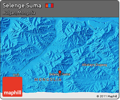 Political 3D Map of Selenge Suma