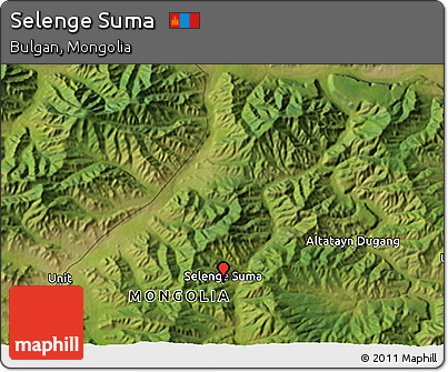 Satellite 3D Map of Selenge Suma