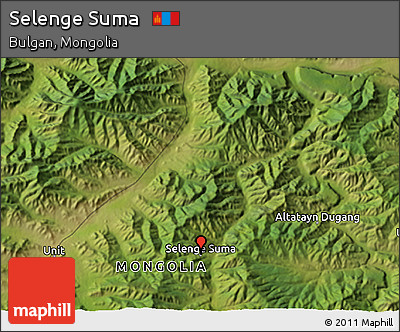 Satellite 3D Map of Selenge Suma