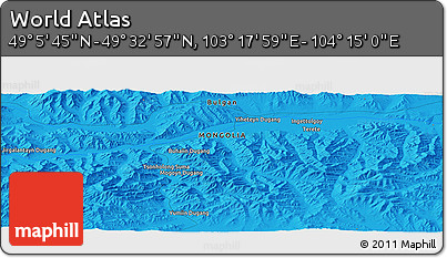 Political Panoramic Map of the Area around 49° 19' 21" N, 103° 46' 30" E
