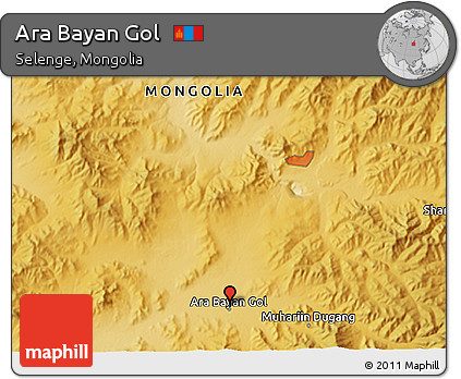 Physical 3D Map of Ara Bayan Gol