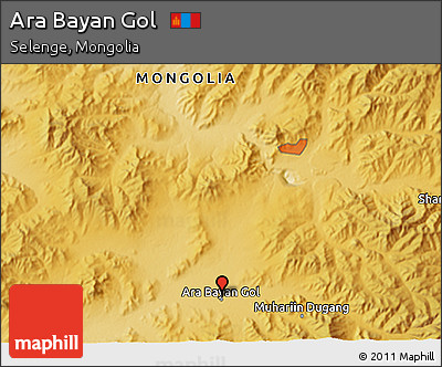 Physical 3D Map of Ara Bayan Gol