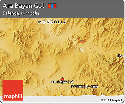 Physical 3D Map of Ara Bayan Gol