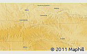 Physical 3D Map of the area around 49° 19' 21" N, 106° 10' 30" W