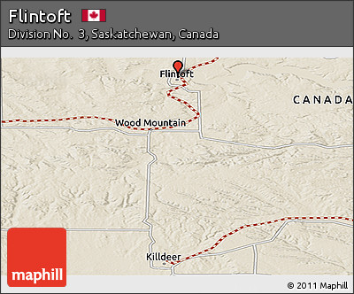 Shaded Relief Panoramic Map of Flintoft