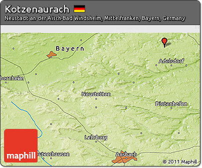 Physical 3D Map of Kotzenaurach