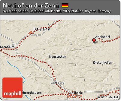 Shaded Relief 3D Map of Neuhof An Der Zenn
