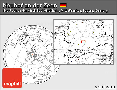Blank Location Map of Neuhof An Der Zenn