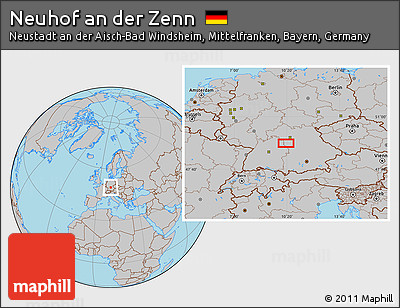 Gray Location Map of Neuhof An Der Zenn