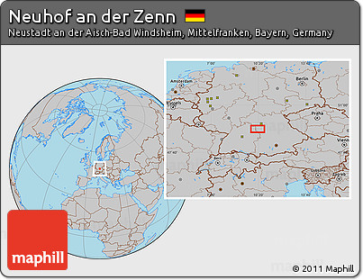 Gray Location Map of Neuhof An Der Zenn