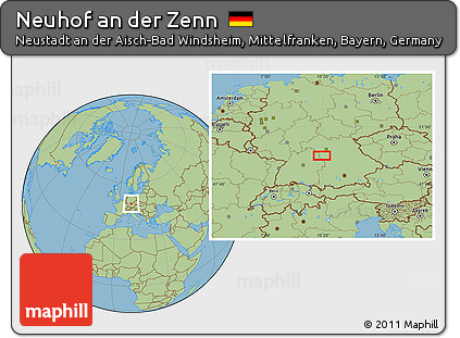 Savanna Style Location Map of Neuhof An Der Zenn