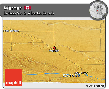 Physical Panoramic Map of Warner