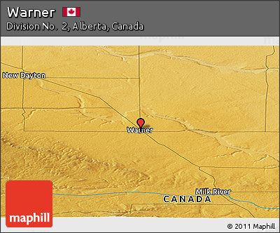 Physical Panoramic Map of Warner