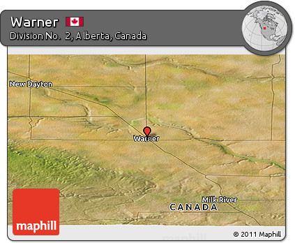 Satellite Panoramic Map of Warner