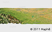 Satellite Panoramic Map of the area around 49° 19' 21" N, 113° 49' 29" W