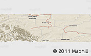 Shaded Relief Panoramic Map of the area around 49° 19' 21" N, 113° 49' 29" W