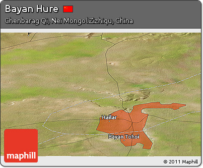 Satellite Panoramic Map of Bayan Hure