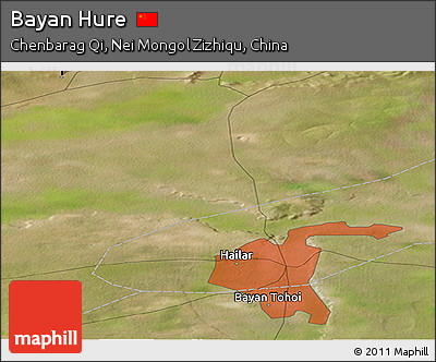 Satellite Panoramic Map of Bayan Hure
