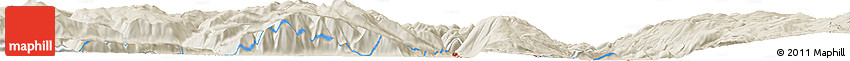 Shaded Relief Horizon Map of the Area around 49° 19' 21" N, 119° 46' 30" W