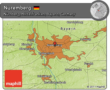 Physical 3D Map of Nuremberg