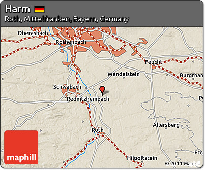 Shaded Relief 3D Map of Harm