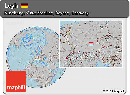 Gray Location Map of Leyh, hill shading