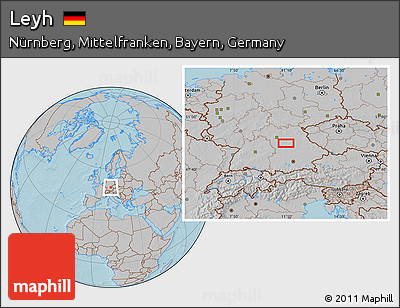 Gray Location Map of Leyh, hill shading