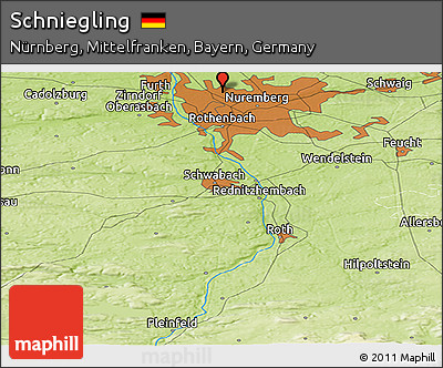 Physical Panoramic Map of Schniegling