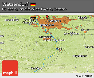 Physical Panoramic Map of Wetzendorf