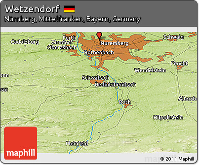 Physical Panoramic Map of Wetzendorf