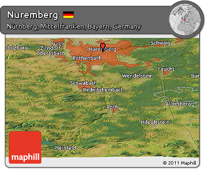 Satellite Panoramic Map of Nuremberg
