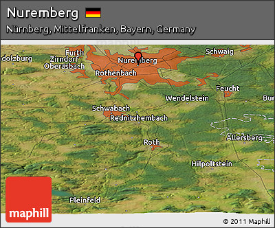 Satellite Panoramic Map of Nuremberg