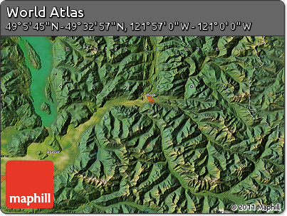 Satellite Map of the Area around 49° 19' 21" N, 121° 28' 29" W