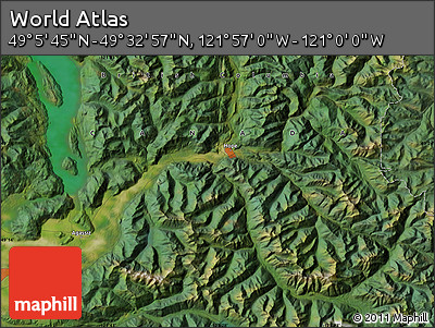 Satellite Map of the Area around 49° 19' 21" N, 121° 28' 29" W