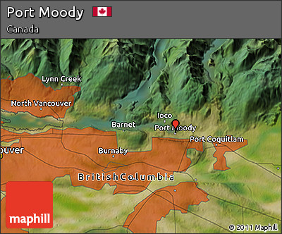 Satellite 3D Map of Port Moody