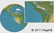 Satellite Location Map of Tofino