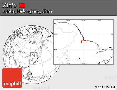 Blank Location Map of Xin'e