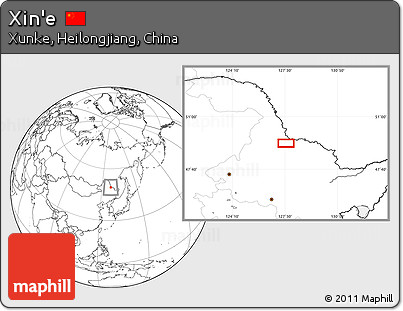 Blank Location Map of Xin'e