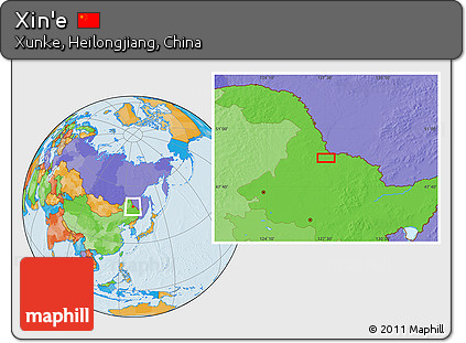 Political Location Map of Xin'e