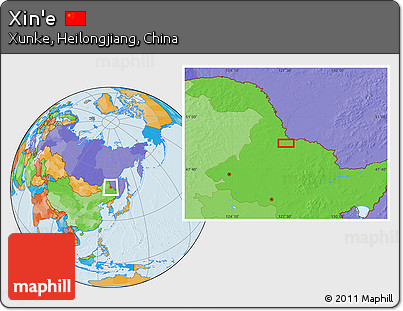 Political Location Map of Xin'e