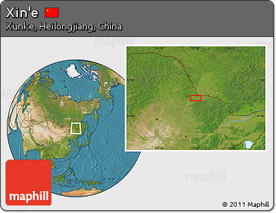 Satellite Location Map of Xin'e