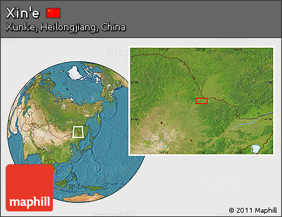 Satellite Location Map of Xin'e